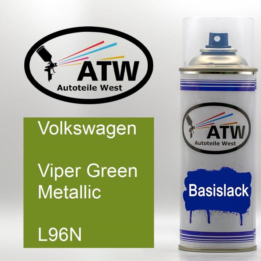 Volkswagen, Viper Green Metallic, L96N: 400ml Sprühdose, von ATW Autoteile West.